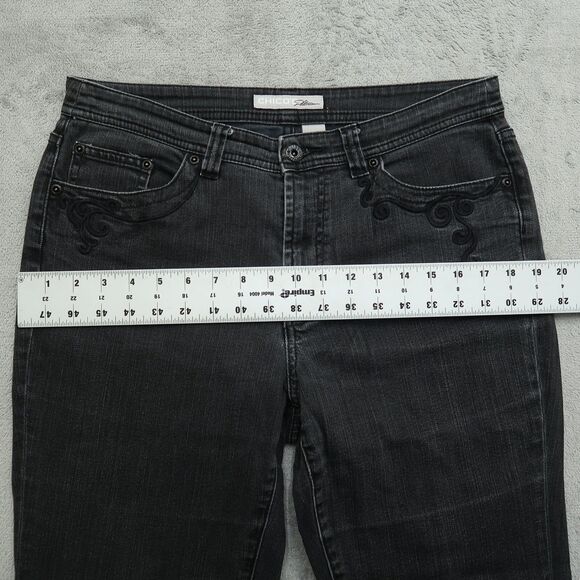 Chico's Platinum Jeans Women's Size 1.5 US-10 Gray Mid-Rise Bootcut 29" Inseam - Picture 5 of 15
